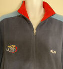 2002 Us Open Tennis Ls Fleece Jacket Mens M Fila Navy Blue Red Full Zip