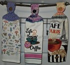 Hanging Dish Towel W crocheted Topper