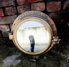 Antique Brass Porthole Heavy Cabal Ship Boat 16   Porthole Window Mirror Room