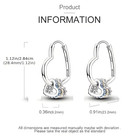 Sterling Silver Heart Earrings For Women     925 Silver Plated Hoops With Blue 830