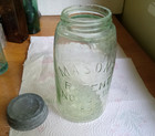 Pale Green Mason s Patent Nov 30th 1858 Crude Whittled Quart Fruit Jar