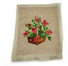 Vintage 1975 Completed Needlepoint Floral Tulips Unframed Homemade 8 5 x10 