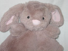 Fluffy Bunny Security Blanket Baby Lovey Taupe Brown Pink Ears 13 X 14 