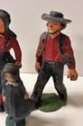 Vintage Cast Iron Amish Family Figures 2 Adults 2 Children