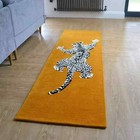 Runner Rug Orange Indian Modern New Zealand Wool Hand Tufted Leopard Carpet