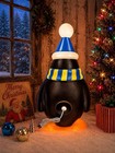 Blow Mold Chilly Willy Christmas Penguin With Blue And Yellow Scarf General Foam