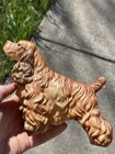 Vintage Hard Plastic Cocker Spaniel Dog Figurine 7 X 5  Lightweight Hong Kong