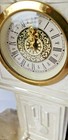 Vintage Desk Mantel Narco West Germany Clock Iridescent Girl And Her Puppy    