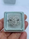 2ct Round Cut Real Moissanite Heart Women s Wedding Ring 14k White Gold Plated