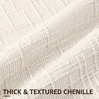 Spring Cream White Chenille Throw Pillow Covers 18x18 Set Of 2 Textured Soft    