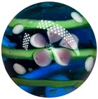 22mm Gentain Blue green purple Flower Handmade Art Glass Marble 7 8  Shooter