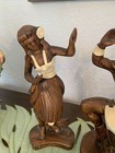 Treasure Craft Of Hawaii Vintage 1960s Ceramic Hula Dancer Drummer Figurines Vgc
