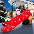  7ft Christmas 7 Ft Inflatable Santa  Snowman   Penguin Playing On A Slide