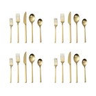 Better Homes   Gardens Stainless Steel 20 Piece Flatware Set Gold