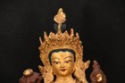 Gold Green Tara Statue - Tibetan Goddess Of Compassion -nepalese Buddhist Goddes