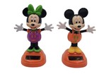 Disney Mickey Minnie Mouse Halloween Pumpkin Solar Dancing Bobble Figure Pair