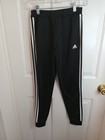Adidas Girls Athletic Pants Black Stripes   Logo Youth Sz14 Pockets