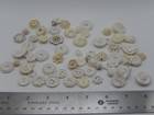 Vintage White Buttons Lot   Mixed Sizes  Shapes  Styles   Early Plastics B 32 