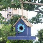 Bird Feeder House For Outside Hanging  Wooden Birdhouse Bluebird House Feeder   