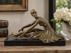 Bronze Statue Woman Sculpture Female Deco Lady Ballerina Dancer Art Marble Tanar