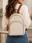 Michael Michael Kors Abbey Medium Studded Backpack Vanilla acorn Mk Logo