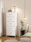 Ginrginr 5 Drawer Dresser For Bedroom Dresser  5 Tall Fabric Clothes Cabinet