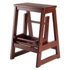 Winsome Beech Wood Double Step Stool Antique Walnut 94022