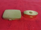 Vintage Gold Tone Revlon Love Pat Compact   Max Factor Hi Society Lipstick Case