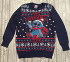 Stitch Holiday Sweater Kids Blue Disney Christmas Shirt Child Medium  8 