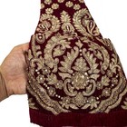 Sanskriti New Red Velvet Design Fabric 1 Piece Hand Embroidered Zari Craft Decor