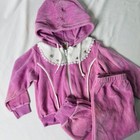 Vintage 1980s Teddy Bears By Kleinert s Purple Floral Velour Track Suit Sz 4