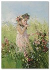 Little Girl In Field Kids Flowers Art Morozova Russian New Modern Postcard