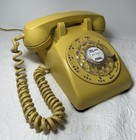 Vintage  Western Electric Bell System Yellow Rotary Dial Phone 500 Not Tested