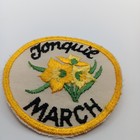 1970s Vintage March Jonquil Flower Birthday Sew On Jacket Patch  70s Applique