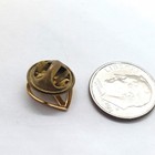 Vintage Heart Cross Lapel Pin Raised Relief Studded Border Religious Christian