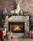 Mantle Scarf 60 X 17 Inch  Easter Eggs Rabbit Flowers Retro Texture Fireplace Ma