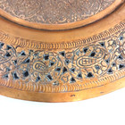 Antique Islamic Kashmiri Indian Pierced Engraved Copper Clad Tray Plate Platter