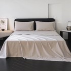 100  Washed Cotton Sheet Set Size  Breathable Durable Soft King Light Grey