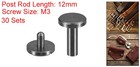 30pack Brass Chicago Screws  12x10mm Post Nail Stud Rivets  Black