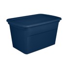 Sterilite Classic Lidded Stackable 30 Gal Storage Tote Container  Blue  12 Pack
