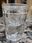 2 Vintage Libbey Heavy Fluted Bottom Shot Glasses With White Pour Line
