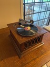 Vintage Silvertone Wind Up Phonograph  18x15x8 Oak Wood