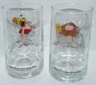 Vintage 1981 Arby s B c  Comics Glasses Set Of 2 Bc Glass Tumblers 5 25  A1