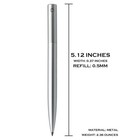 Retractable Metal Pen  0 5mm Medium Point Ballpoint Pens  Black Ink  silver 
