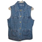 Vintage Blassport Denim Vest Size M     Western Utility Ranch Rodeo Snap Front
