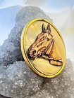 Antique Celluloid Horse Head Figural Brooch Estate Find  Old 