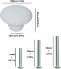 14packs White Ceramic Knobs Round Mushroom Cabinet Dresser Vintage Pulls Door Ha