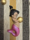 Chalkware Kitsch Hand Painted Mermaid Set Of 3 Wall Decor