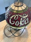 Vintage Coca Cola Tiffany Style Stained Plastic Shade Accent Table Lamp Tested
