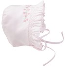 Nwt Feltman Brothers Pink Smocked Baby Bonnet Newborn Girls Rose 0 3 M